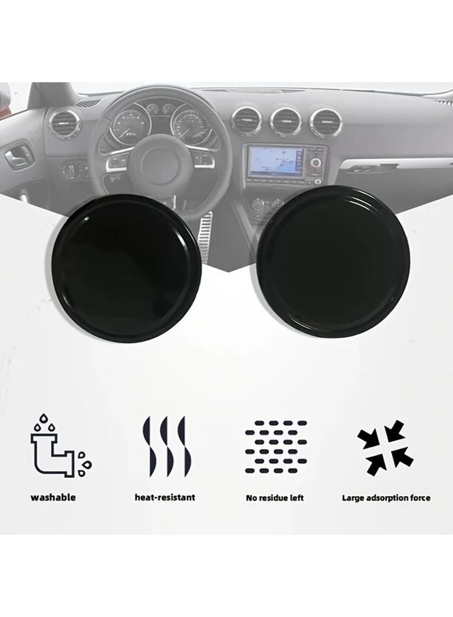 2Pcs Black Non Slip Car Cup Holder Mat Heat Resistant 180C Adhesive Base Phone Tablet - Image 5