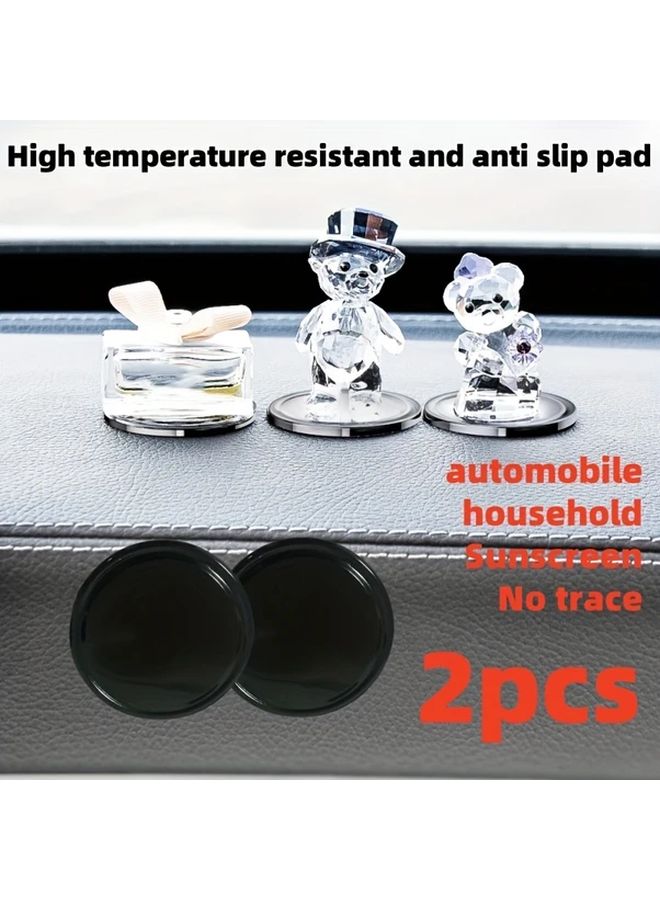 2Pcs Black Non Slip Car Cup Holder Mat Heat Resistant 180C Adhesive Base Phone Tablet - Image 4