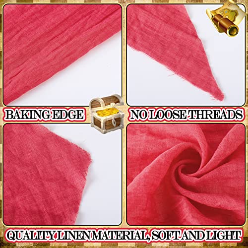 Newcotte 4 Pcs Halloween Pirate Costume Men Women Pirate Hat Sash Belt Head Scarf Bandana Halloween Cosplay Accessories(Black, Red) - Image 5