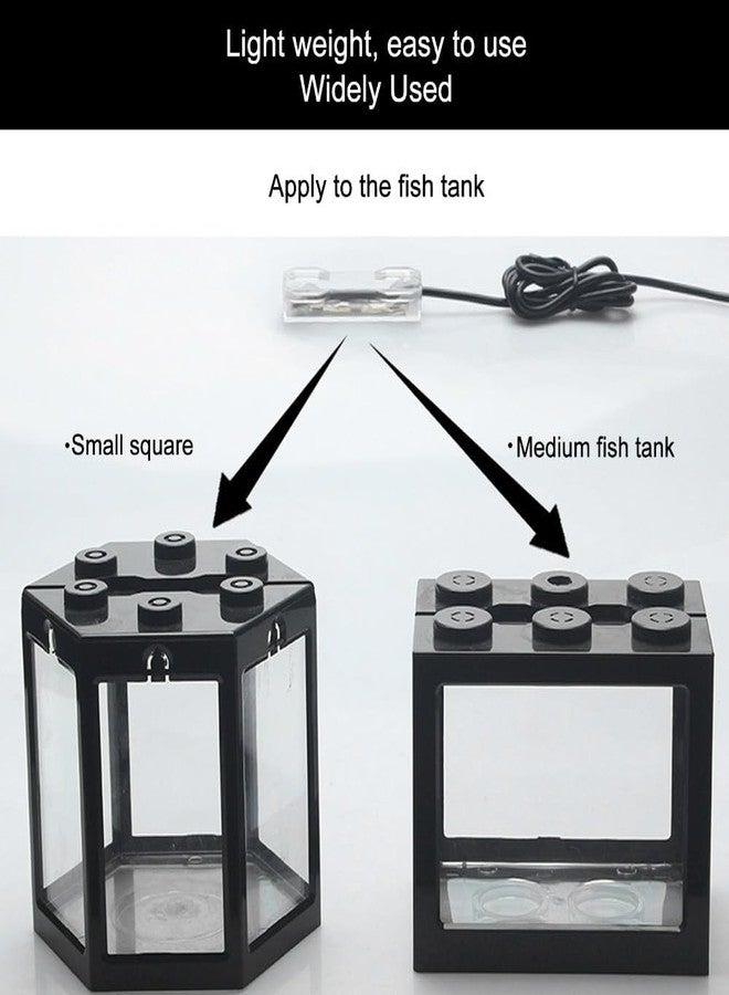 Chiffonade Fish Tank Light Split Type Hex Square Blocks LED Light Easy to Use Remote Control USB Charging Light for Aquarium Decor(White) - Image 4