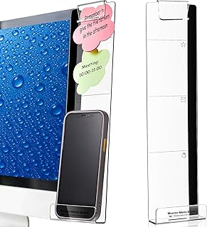 Zonon Zonon Computer Monitor Memo Board Monitor Message Panel Monitor Sticky Note Holder Transparent Memo Board Phone Holder  - Image 1