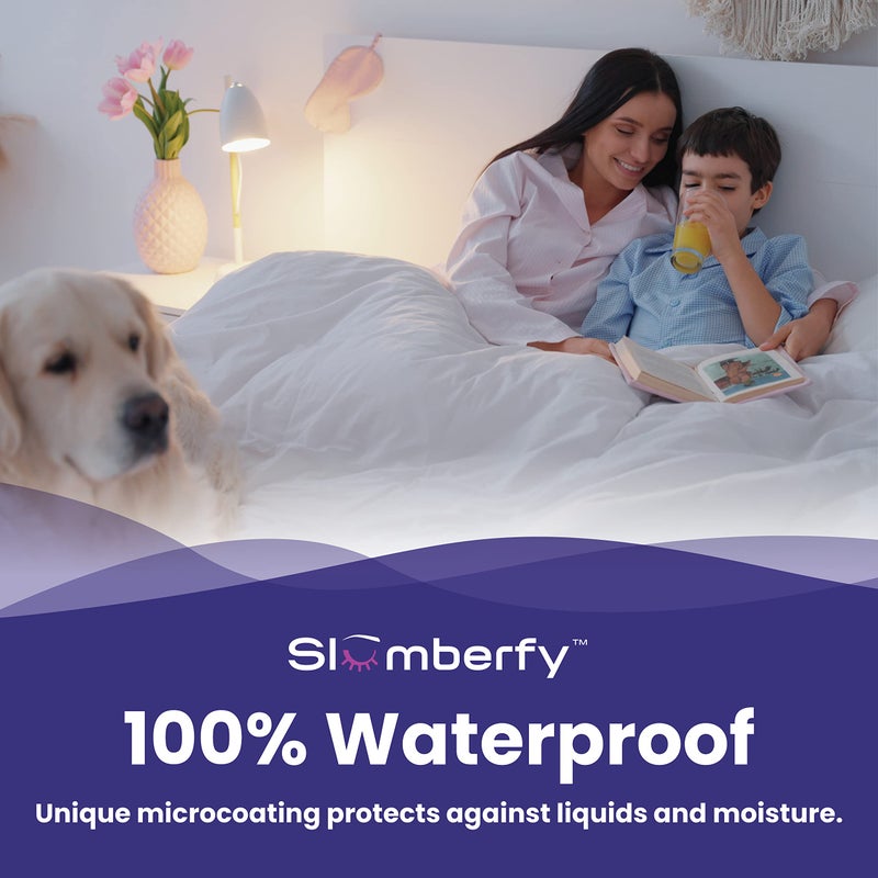 Slumberfy King Size Waterproof Cooling Mattress Protector, Hypoallergenic, Noiseless, Washable, 76x80 in - Image 4