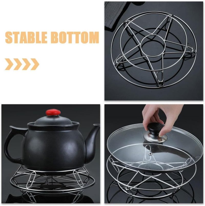 POPETPOP Stainless Steel Steam Rack for Kitchen Multi-functional Cooking Cooling Rack Heavy Duty Food Steamer Holder for Induction Cookers and Pressure Cookers - Image 2