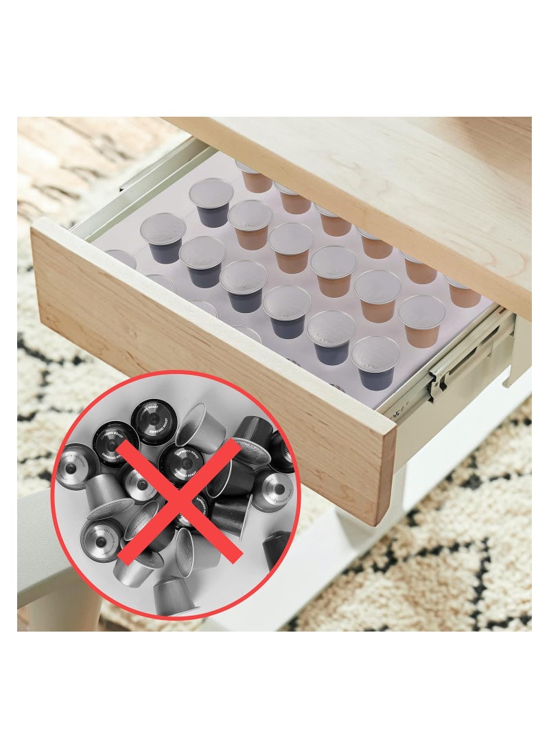 إي وورلد صينية تقديم من أكواب المقبلات من الأكريليك الشفاف، تحتوي على 25 فتحة لتنظيم كبسولات القهوة، مثالية للتخزين في الأدراج أو على الرفوف في المكتب والمطبخ والمطاعم وفي الأحداث والمناسبات. - Image 4