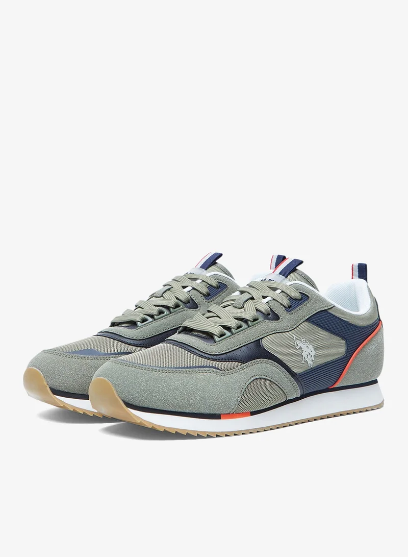 U.S. Polo Assn. Khaki Men's Khaki Low-Top Sneakers - Lightweight Shoes Timeless Lace-Up Style for Men | Best Price UAE