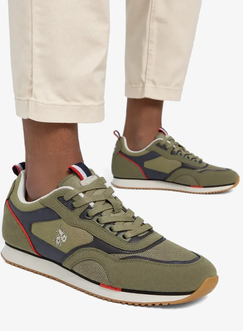 U.S. Polo Assn. Khaki Men's Khaki Low-Top Sneakers - Lightweight Shoes Timeless Lace-Up Style for Men | Best Price UAE