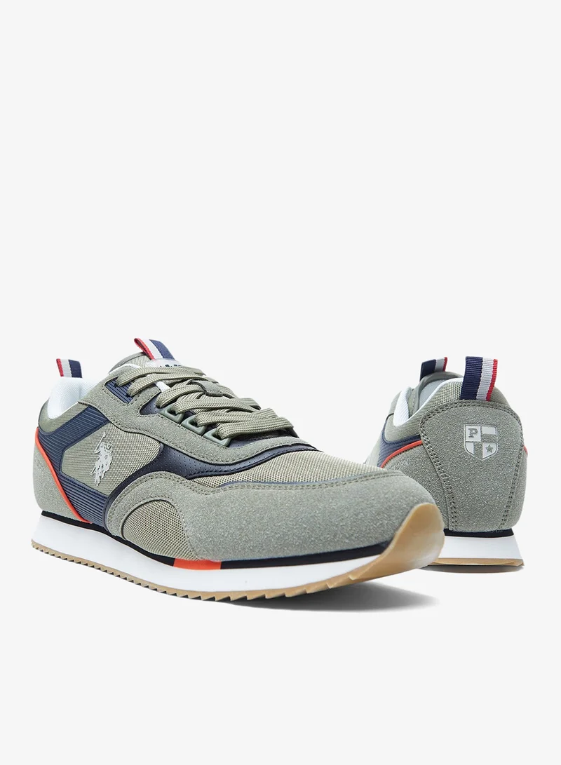 U.S. Polo Assn. Khaki Men's Khaki Low-Top Sneakers - Lightweight Shoes Timeless Lace-Up Style for Men | Best Price UAE