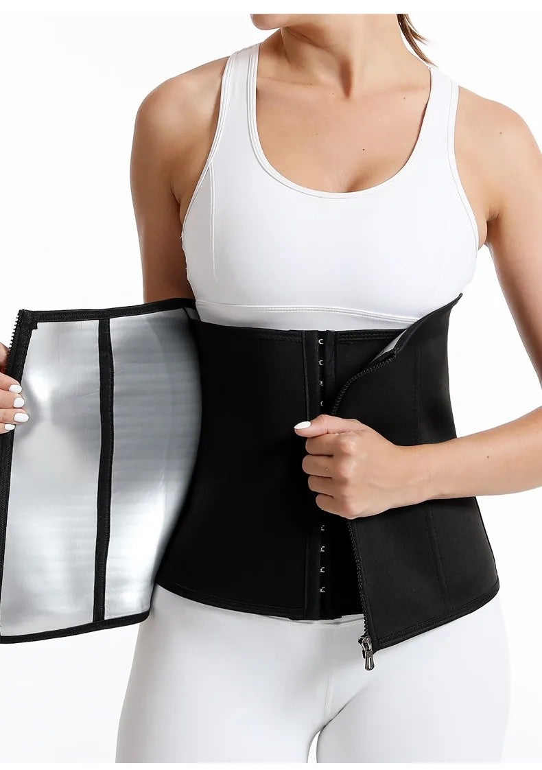 Bluejw Thickened Silver Ion Zipper Waist Cinchers for Women - Waist Trainer Trimmer Corset Sports Girdle - Sauna Waist Trimmers Sweat Band - Image 4