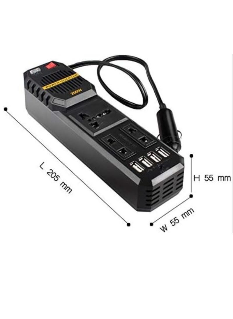ELTRAZONE - 200W Mini Car Vehicle Inverter DC 12V to AC 220V USB Output High-power Power Inverter Small Car Special Edition - Image 1