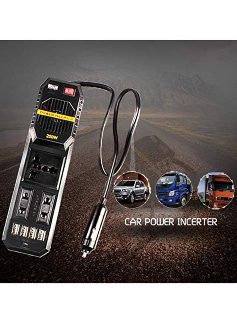 ELTRAZONE - 200W Mini Car Vehicle Inverter DC 12V to AC 220V USB Output High-power Power Inverter Small Car Special Edition - Image 1