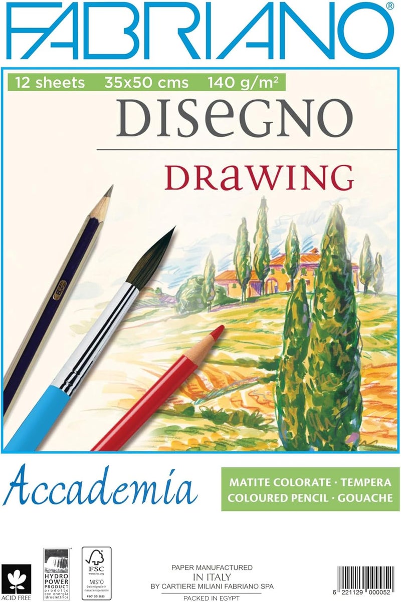 Fabriano Sketchbook, 12 Sheets, 140 Gm
