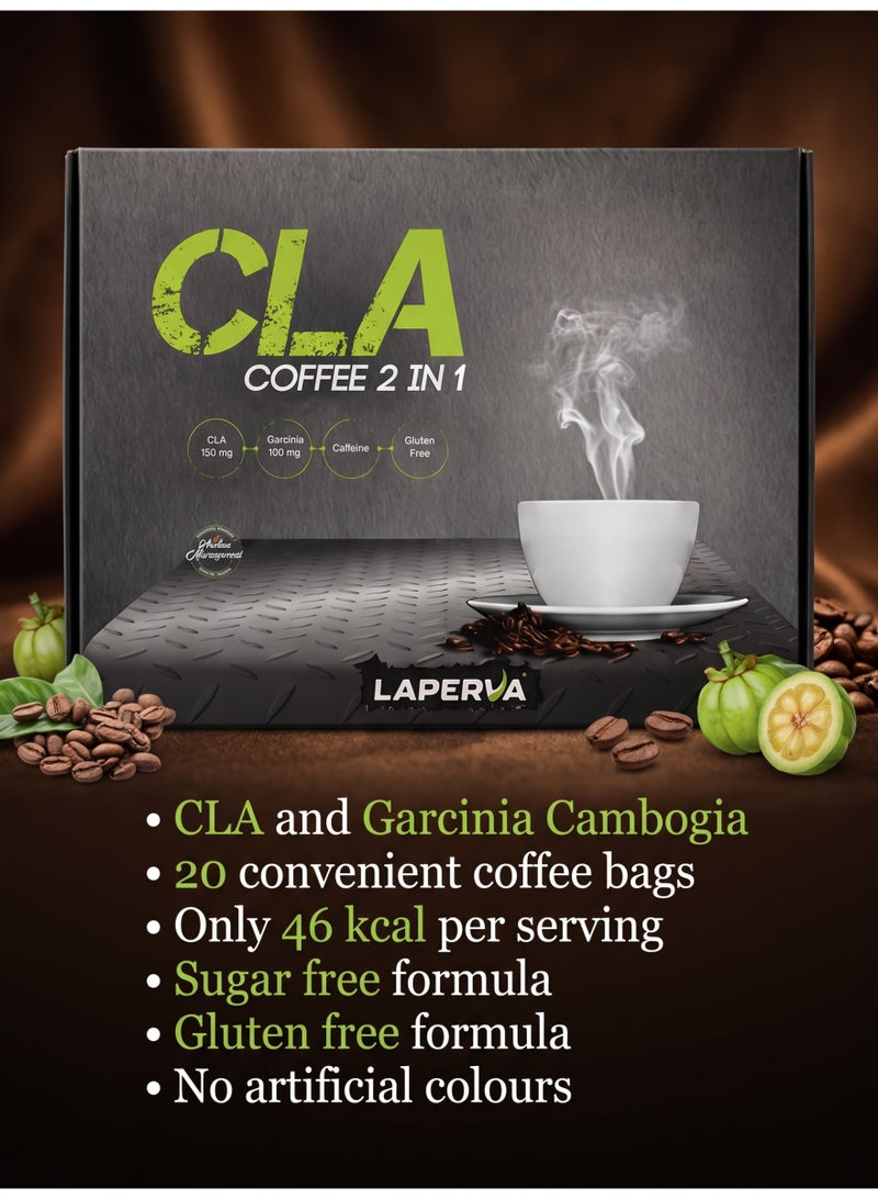Laperva CLA Coffee 2 In 1, 20 Bags, Premium Arabica Micro-Ground Coffee With CLA And Garcinia Cambogia, Sugar Free, Gluten Free, No Artificial Colours, 46 Kcal Per Serving - Image 3