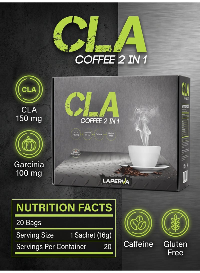 Laperva CLA Coffee 2 In 1, 20 Bags, Premium Arabica Micro-Ground Coffee With CLA And Garcinia Cambogia, Sugar Free, Gluten Free, No Artificial Colours, 46 Kcal Per Serving - Image 5