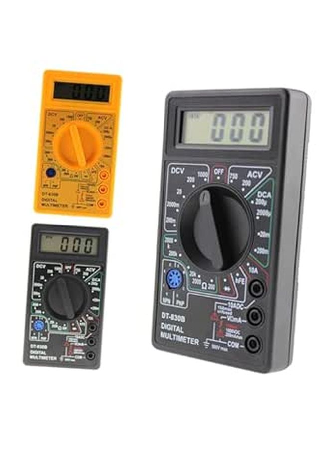 Compact Digital Multimeter LCD Display AC DC Voltmeter Ammeter Ohm Tester Black - Image 1