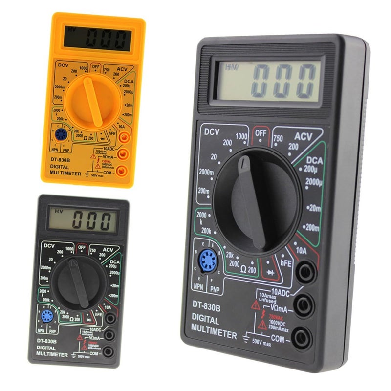 Compact Digital Multimeter LCD Display AC DC Voltmeter Ammeter Ohm Tester Black - Image 2