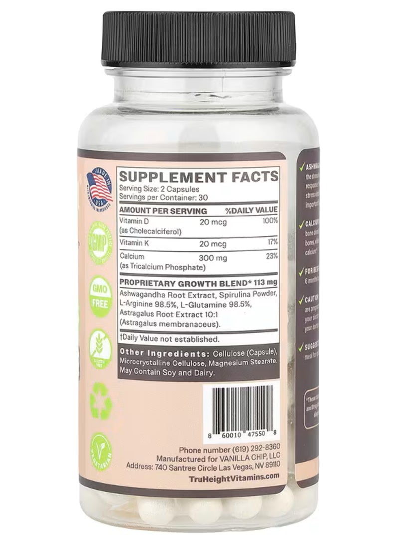 TruHeight  TruHyte, Growth, Multivitamin, Ages 5-24, 60 Capsules - Image 2