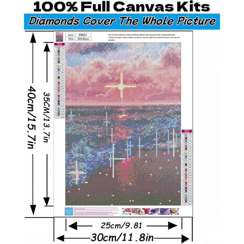 Acelii 5D Diamond Art Kits for Adults Beginners,Beach Scenery DIY Full Round Drill Diamond Painting Kits, Paint by Diamonds Dots Gem Art Easy,Home Wall Decor 12X16 Inch - Image 5