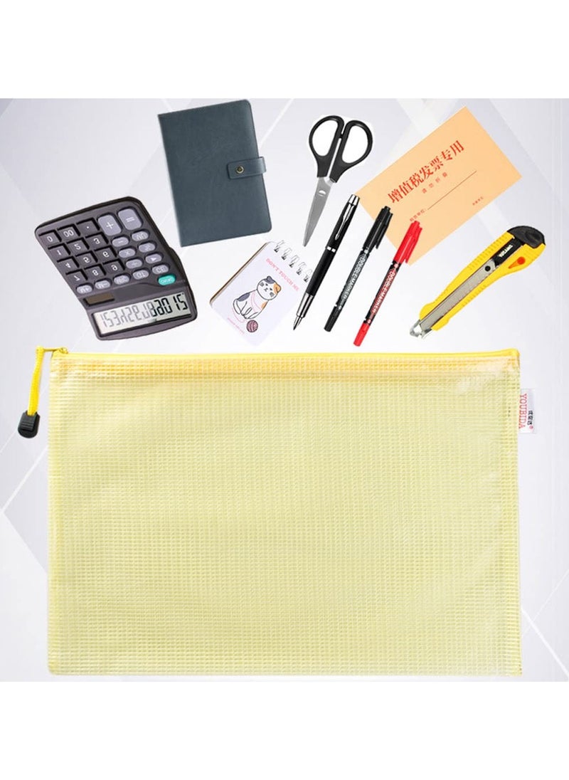 phomemo 15 Pack Mesh Zipper Pouch Document Bags,A3/A4/A5 Size Document Bags Plastic Zip File Folders 5 Color Organize Bags Waterproof File Envelopes for School Office Supplies Cosmetics Travel Storage  - Image 4
