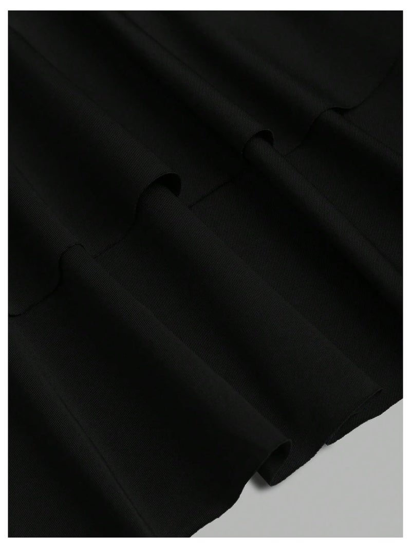 MakeMeChic Women's Y2k Halter Mini Dress Backless Ruffle Short Going Out Dress Black Small - Image 5