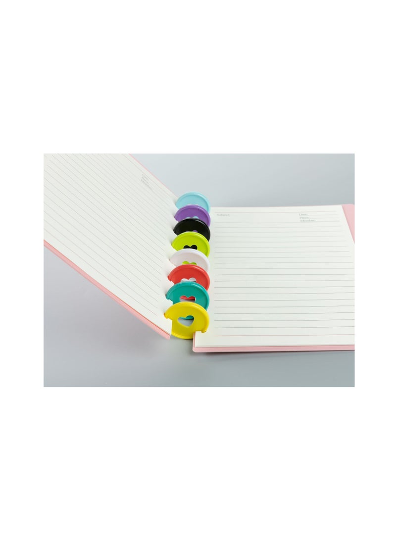 Zikra 50Pcs Disc Binding Rings Multicolor Heart Plastic Binder Book Keychain Flexible for Scrapbooking Planners Cards Document Stack Calender Organization School Home Use 5 Colors 35mm - Image 4