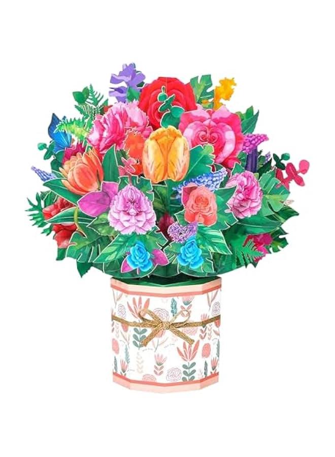 Rose Carnation Pop Up Card, 3D Flower Greeting Card with Envelopes for Any Occasion, Birthday, Mother's Day, Anniversary, s Day, Handmade Gifts, Foldable Flower Cards for Friends - Image 1