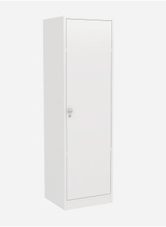 RIGID Wooden Single Door Wardrobe White 186x49.5x55cm  - Image 2