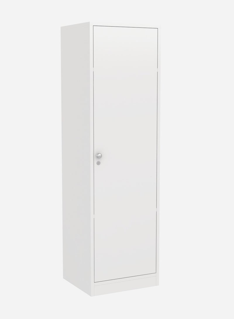RIGID خزانة ملابس خشبية بباب واحد باللون الأبيض 186x49.5x55 سم  - Image 2