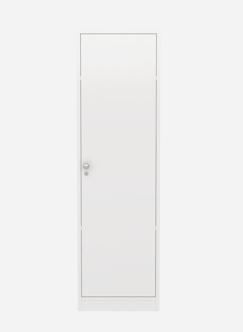 RIGID خزانة ملابس خشبية بباب واحد باللون الأبيض 186x49.5x55 سم  - Image 3