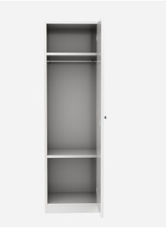 RIGID Wooden Single Door Wardrobe White 186x49.5x55cm  - Image 5