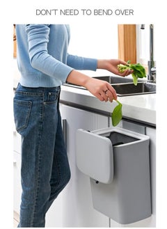 Haidue Kitchen Compost Bin for Counter Top or Under Sink Hanging Small Trash Can with Lid  - Image 1