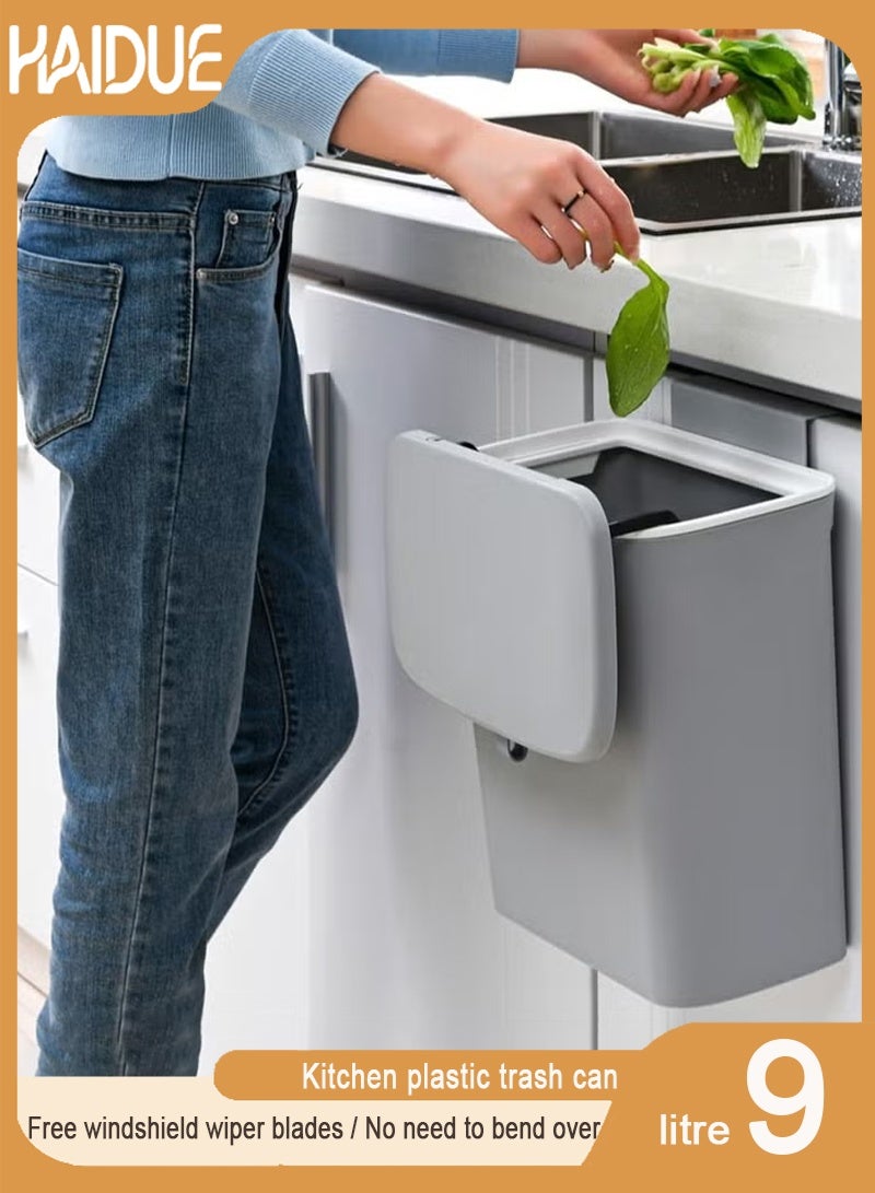 Haidue Kitchen Compost Bin for Counter Top or Under Sink Hanging Small Trash Can with Lid - Image 1