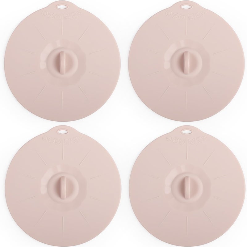 VEELAM 4 Pack 3.9" Silicone Lids for Cups Bowls Plates Pans, Microwave Splatter Cover, Kitchen Containers Lids Cover for Food Storage, Mini - Image 1