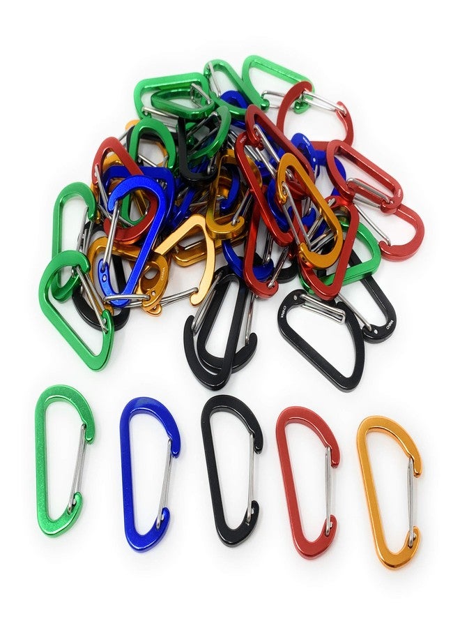Funiverse Bulk 50 Pack of Wiregate Carabiner Keychains - 5 Color Assortment - Image 1