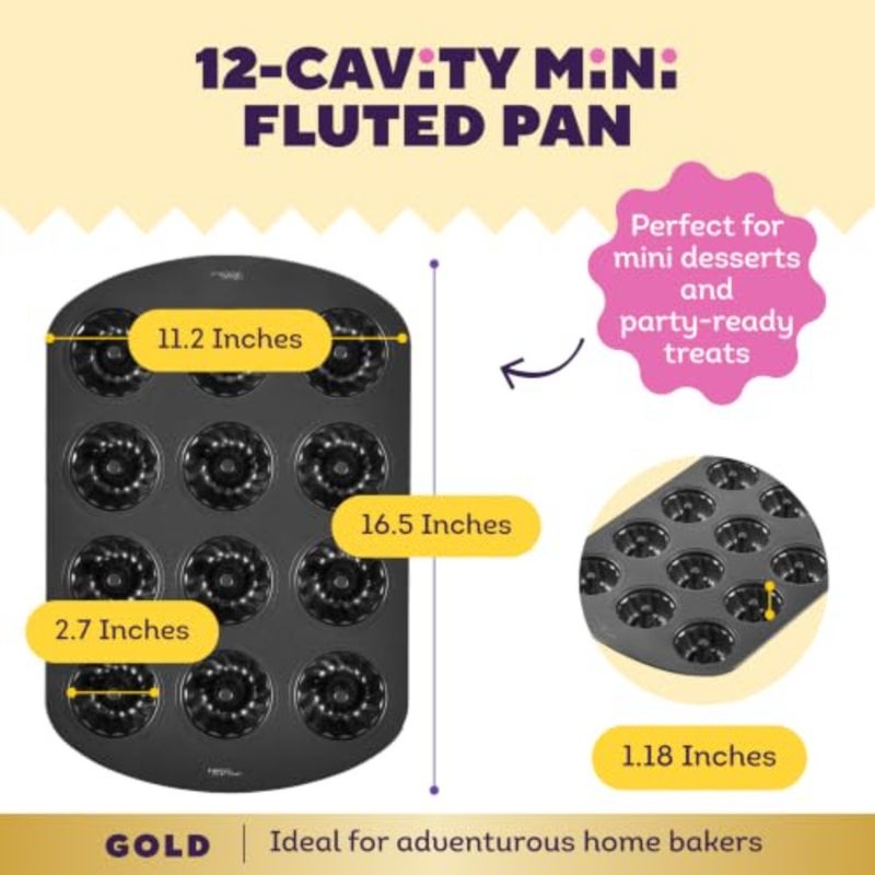Mini Fluted Tube Pan, 12-Cavity - 2105-0557 - Image 3