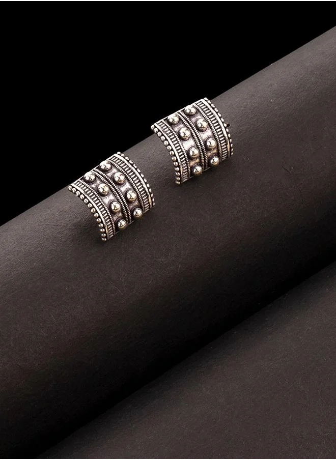 فويلا Rava Ball Studs with Silver Oxidized Finish