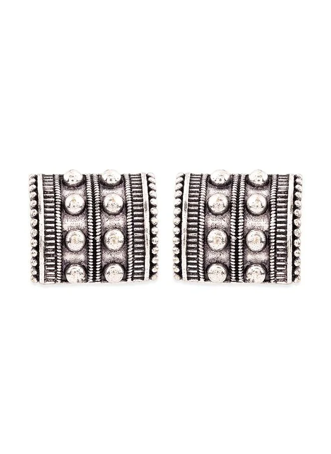 فويلا Rava Ball Studs with Silver Oxidized Finish