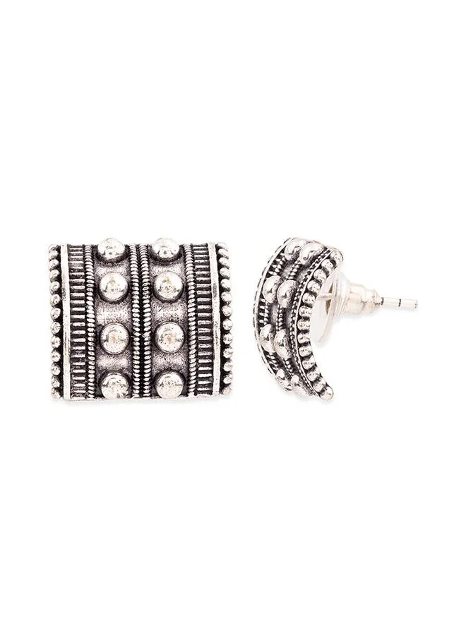 فويلا Rava Ball Studs with Silver Oxidized Finish