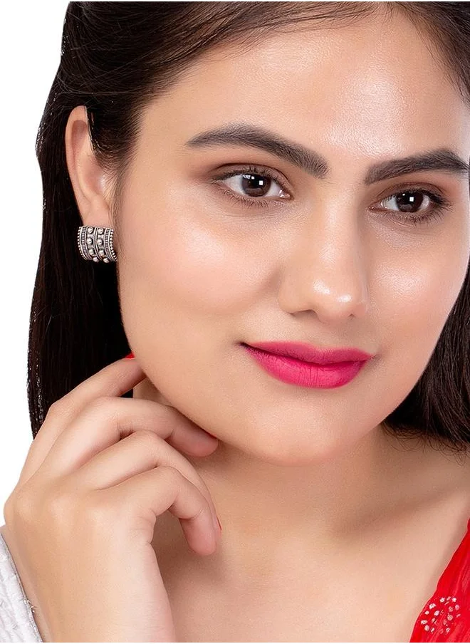 فويلا Rava Ball Studs with Silver Oxidized Finish