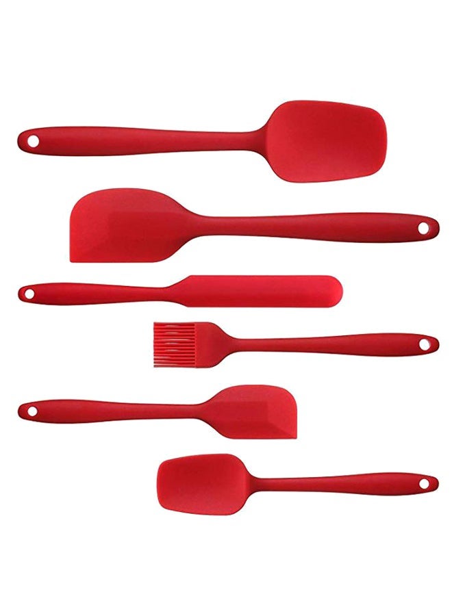 6-Piece Baking Scraper Shovel Spatula Set Red - Image 2
