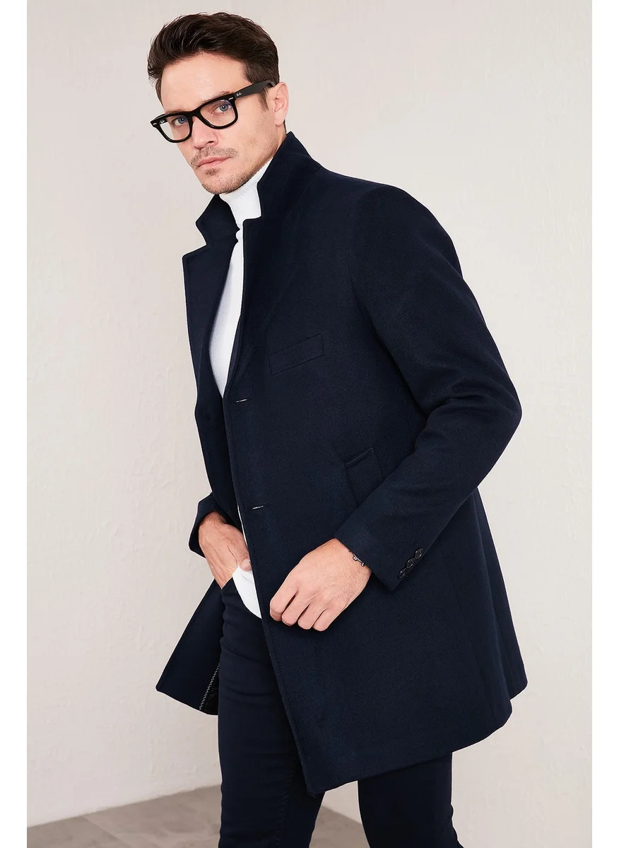 بوراتي Slim Fit Cotton Buttoned Cashew Coat Men's Coat 5840098