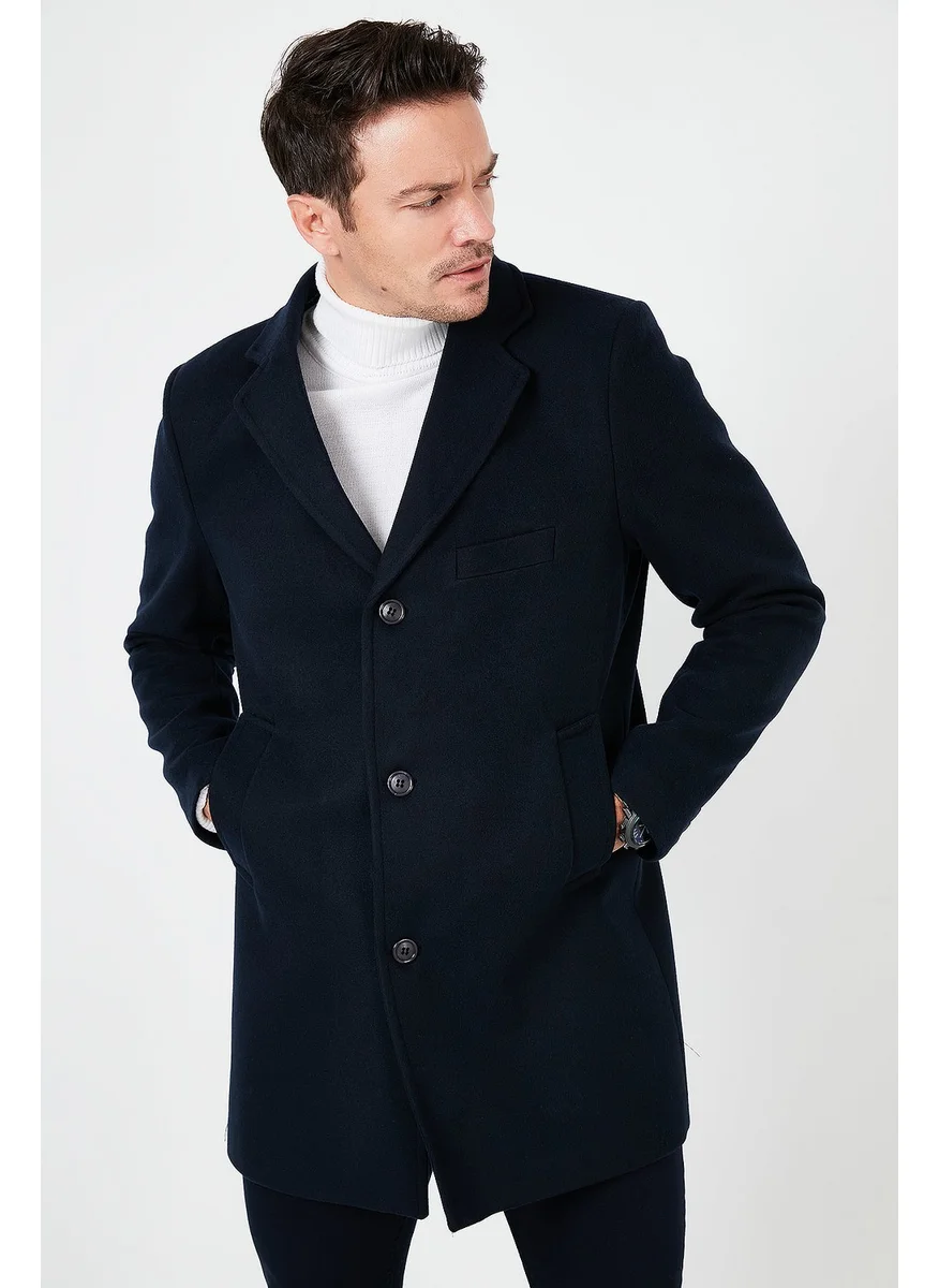 بوراتي Slim Fit Cotton Buttoned Cashew Coat Men's Coat 5840098