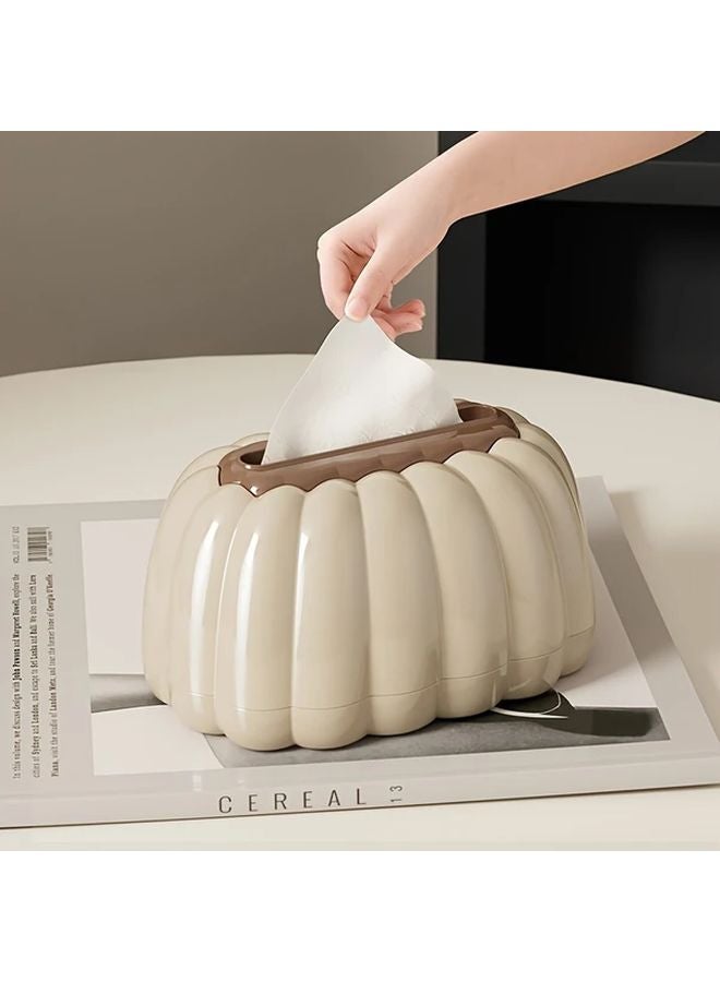Milk Tea Brown Luxury Tissue Box Cover With Lid Modern Living Room Storage Container - Image 3