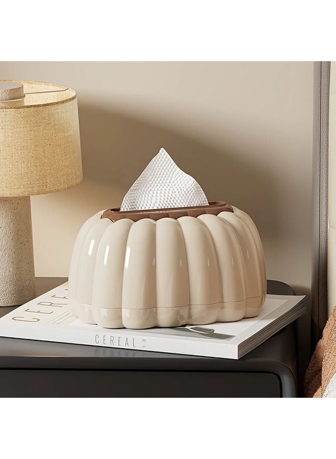 Milk Tea Brown Luxury Tissue Box Cover With Lid Modern Living Room Storage Container - Image 1
