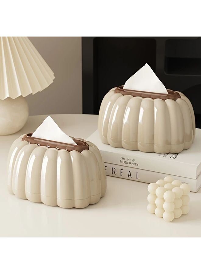 Milk Tea Brown Luxury Tissue Box Cover With Lid Modern Living Room Storage Container - Image 2