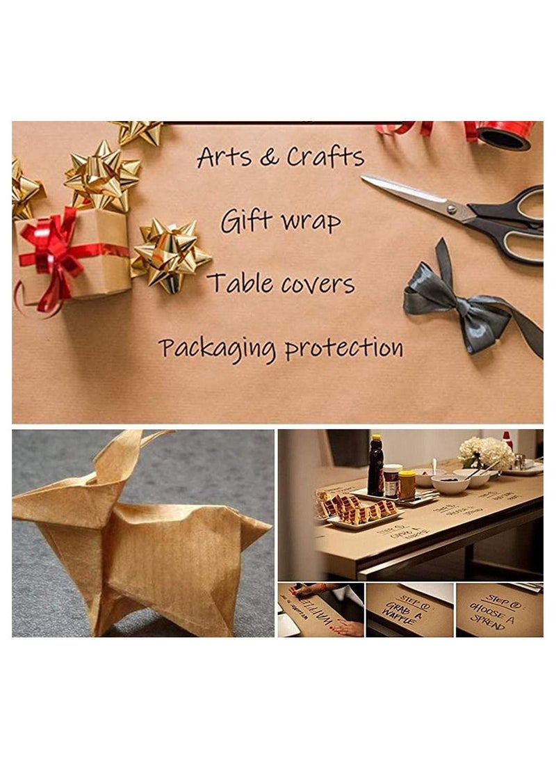 لفة ورق كرافت، 12 بوصة لفة ورق بني للتغليف مثالية للحرف، الفن، تغليف الهدايا الصغيرة، التعبئة، البريد، الشحن، الدناغ والطرود - Image 4