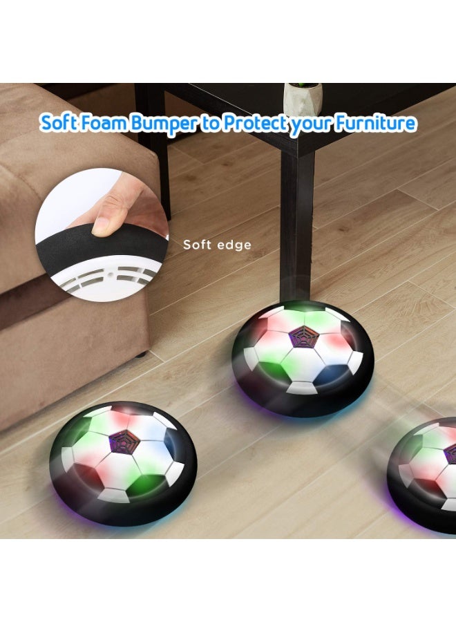 Halamodo Hover Soccer Light-Up Ball, LED Hover Soccer Ball, Light Electric Levitating Football, Indoor Outdoor Sports Football Toy, Parent-Child Interaction Hand-Eye Coordination Training,  Diameter Cool Tech Birthday Gift For Boys Girls And Adults, Black/White, 18cm - Image 4