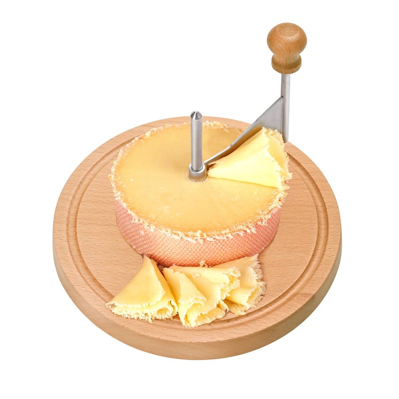 WILLOWDALE Wooden Cheese Curler 85 Inches Cheese Cutter Stainless Steel Cheese Shaver for Cheese Wheel Chocolate Manual Cheese Slicer Kit Suitable for Home Restaurants Cafes and Dessert Shops