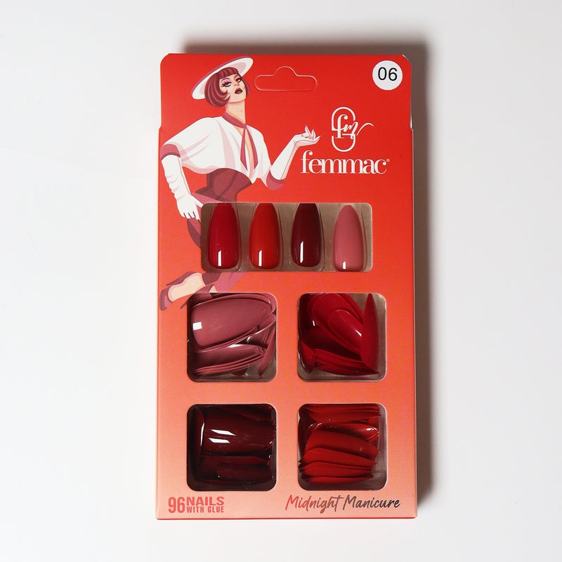 Midnight Manicure Press-On False Nails – Reusable, Lightweight, Salon Finish, 06 Almond