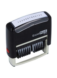 ExcelMark 13 Band Selfinking Number Stamp 2 X 1/4 Impression Black Ink (7814)  - Image 1