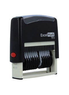 ExcelMark 13 Band Selfinking Number Stamp 2 X 1/4 Impression Black Ink (7814)  - Image 2